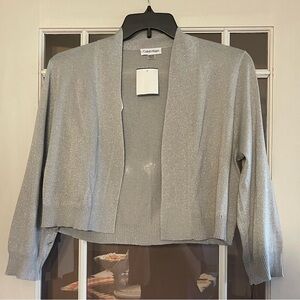 Calvin Klein Silver Cropped Shrug Cardigan